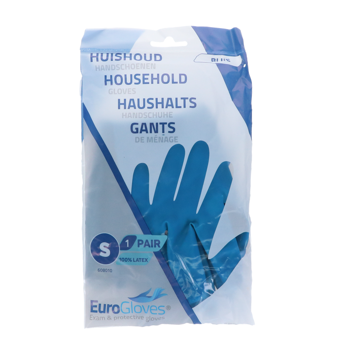 Eurogloves huishoudhandschoen - blauw - Small, 200 paar