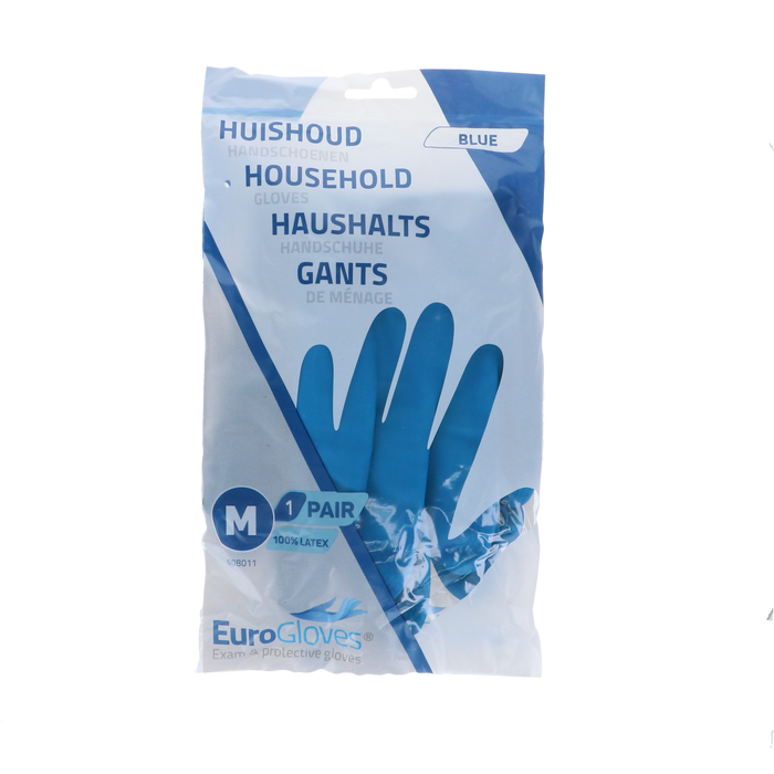 Eurogloves huishoudhandschoen - blauw - Medium, 200 paar
