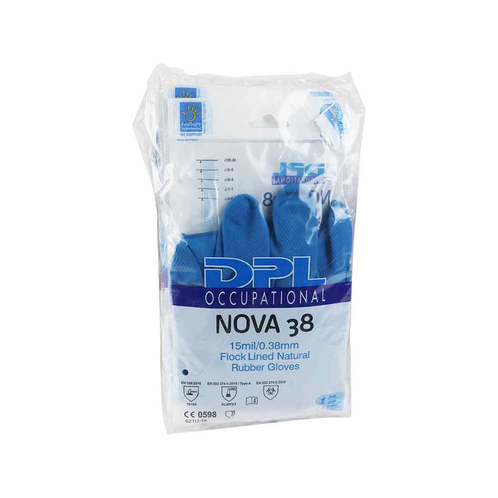 Dpl Nova 38 Latex huishoudhandschoen, blauw 200 paar