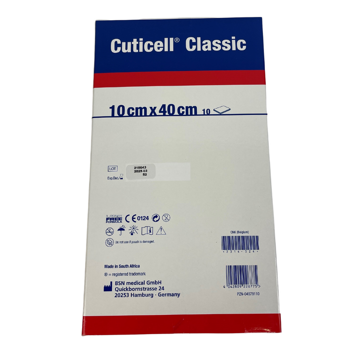 Cuticell classic zalfkompres met paraffine, 10x40cm, 10st. (72538-04)