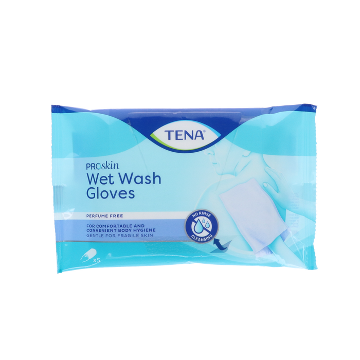 Tena Wet Wash Gloves - 5 stuks