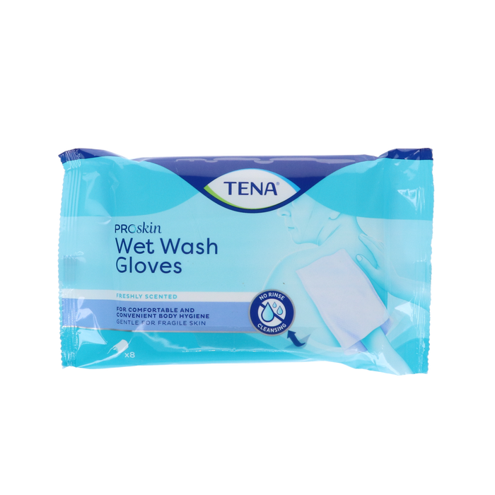 Tena Wet Wash Gloves fris geurend - 8 stuks