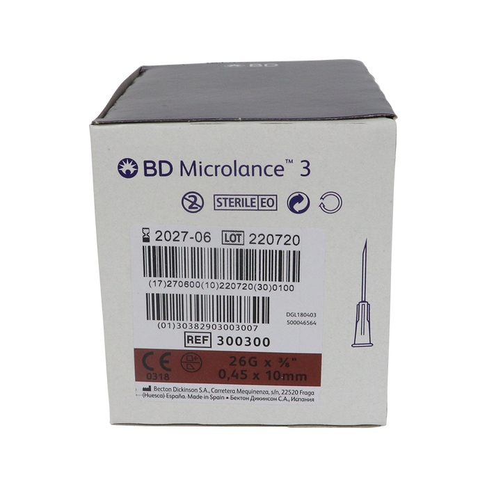 BD Microlance injectienaalden 26G bruin 0,45x10mm 100 stuks (300300)