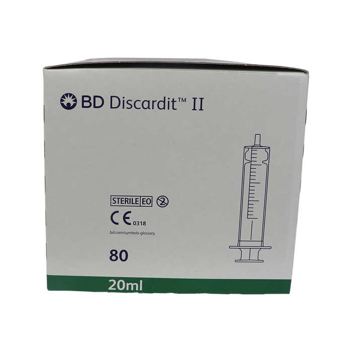 BD Syringe 2 pieces 20 ml Discardit II, 80 pcs (300296)