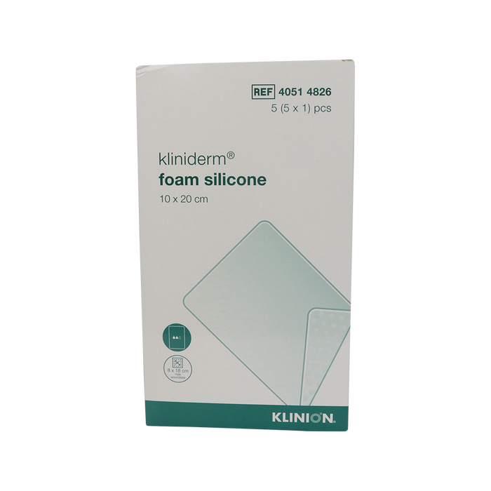 Kliniderm foam silicone absorberend schuimverband, 10x20cm 5 stuks (40514826)